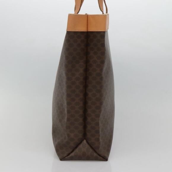 CELINE Macadam Canvas Tote Bag Pvc Leather Brown Gold - Picture 4 of 12